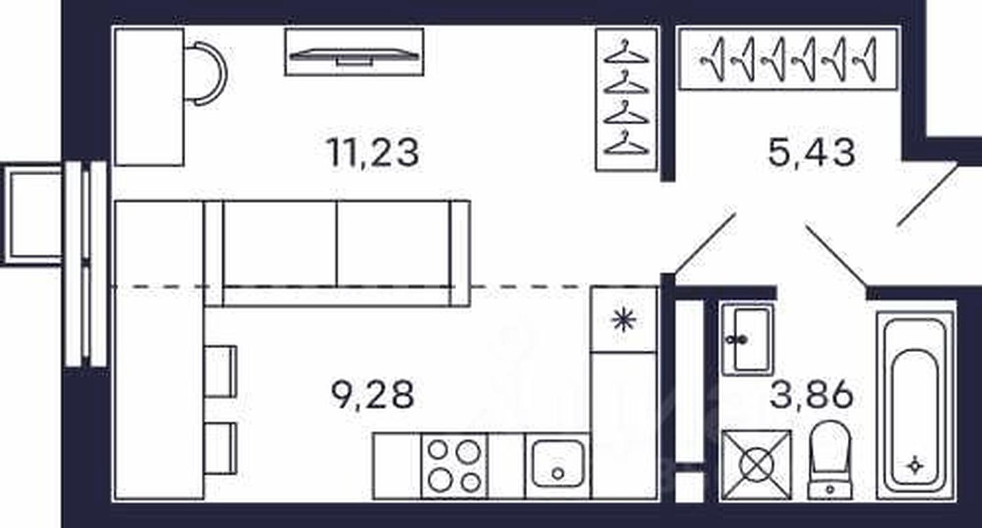 Apartment Sale, 29.8 sq. m. at Tetris, Zheleznodorozhny pereulok, Krasnogorsk, Moscow Region, Russia #2