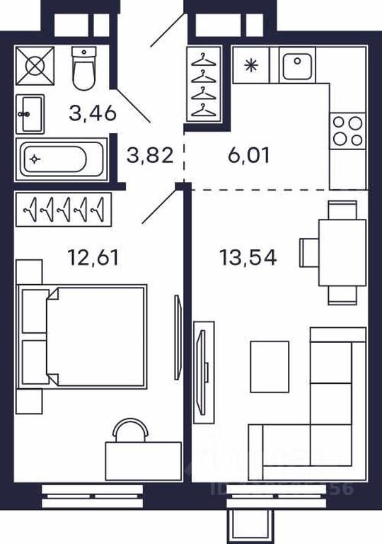 Apartment Sale, 39.44平方米 at Tetris, Zheleznodorozhny pereulok, Krasnogorsk, Moscow Region, Russia #2 Apartment Sale, 39.44平方米 at Tetris, Zheleznodorozhny pereulok, Krasnogorsk, Moscow Region, Russia #2