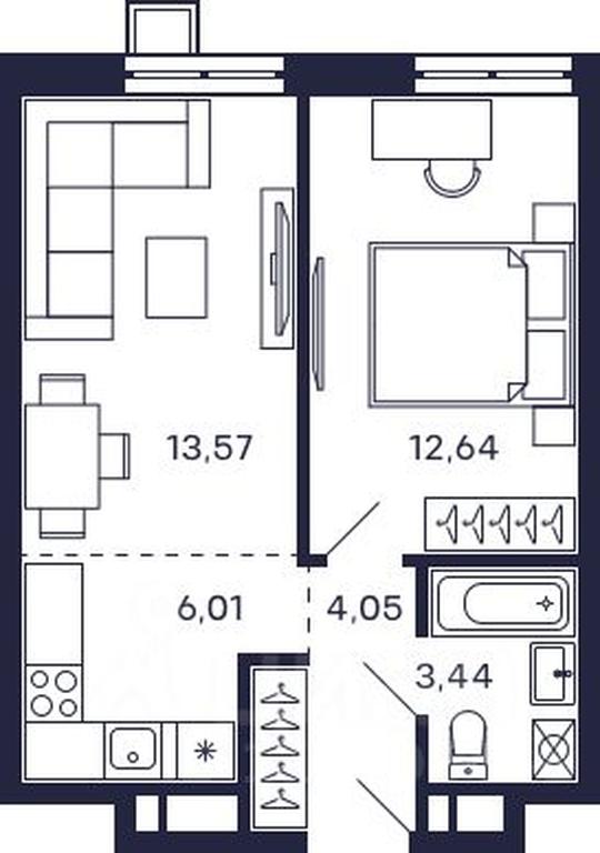 Apartment Sale, 39.71平方米 at Tetris, Zheleznodorozhny pereulok, Krasnogorsk, Moscow Region, Russia #1