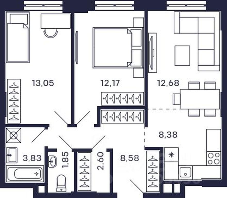 1-BD Apartment Sale, 63.14平方米 at Tetris, Zheleznodorozhny pereulok, Krasnogorsk, Moscow Region, Russia #1 1-BD Apartment Sale, 63.14平方米 at Tetris, Zheleznodorozhny pereulok, Krasnogorsk, Moscow Region, Russia #1