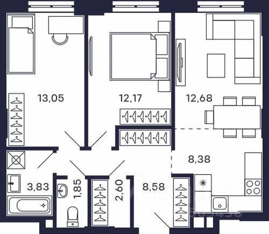 1-BD Apartment Sale, 63.14平方米 at Tetris, Zheleznodorozhny pereulok, Krasnogorsk, Moscow Region, Russia #2 1-BD Apartment Sale, 63.14平方米 at Tetris, Zheleznodorozhny pereulok, Krasnogorsk, Moscow Region, Russia #2