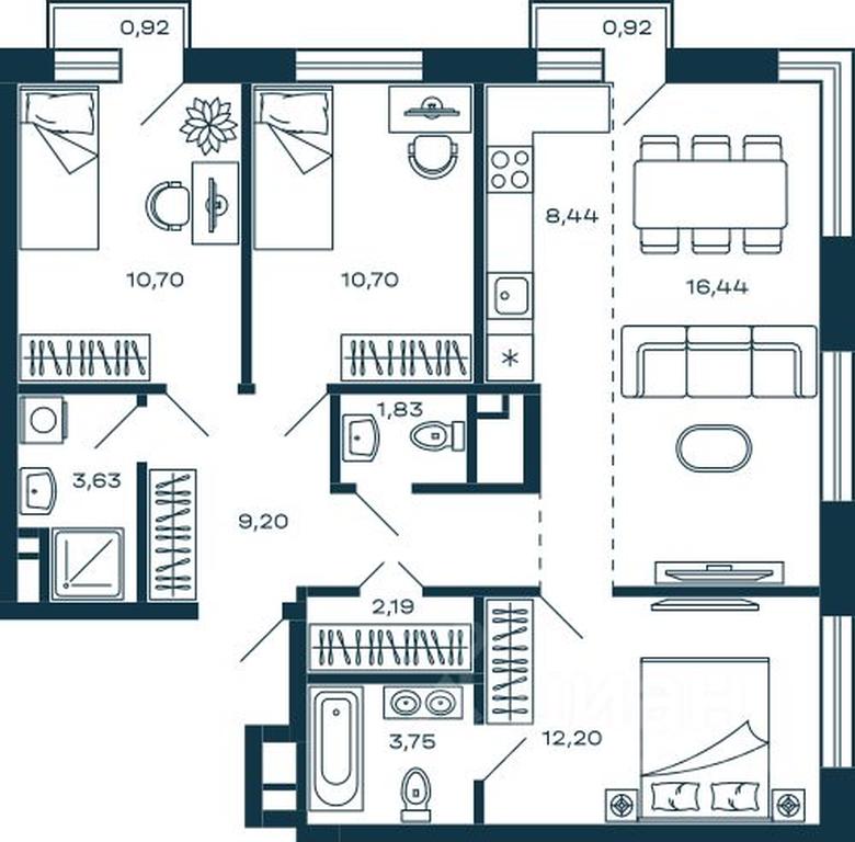 2-BD Apartment Sale, 79.64 sq. m. at M-5, Tsentralnaya ulitsa, Krasnogorsk, Moscow Region, Russia #1