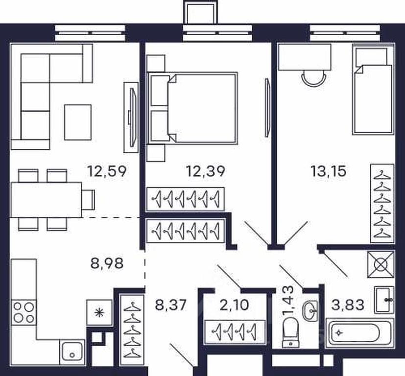 1-BD Apartment Sale, 62.84 sq. m. at Tetris, Zheleznodorozhny pereulok, Krasnogorsk, Moscow Region, Russia #2 1-BD Apartment Sale, 62.84 sq. m. at Tetris, Zheleznodorozhny pereulok, Krasnogorsk, Moscow Region, Russia #2