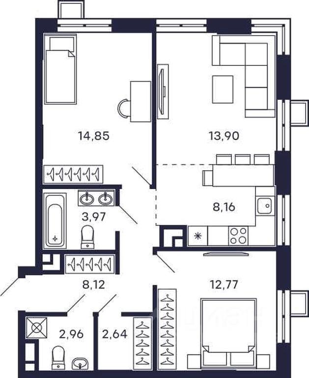 1-BD Apartment Sale, 67.37 sq. m. at Tetris, Zheleznodorozhny pereulok, Krasnogorsk, Moscow Region, Russia #2 1-BD Apartment Sale, 67.37 sq. m. at Tetris, Zheleznodorozhny pereulok, Krasnogorsk, Moscow Region, Russia #2
