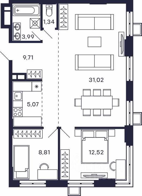 1-BD Apartment Sale, 72.46平方米 at Tetris, Zheleznodorozhny pereulok, Krasnogorsk, Moscow Region, Russia #2 1-BD Apartment Sale, 72.46平方米 at Tetris, Zheleznodorozhny pereulok, Krasnogorsk, Moscow Region, Russia #2