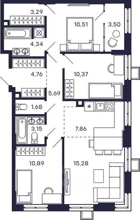 2-BD Apartment Sale, 81.32 sq. m. at Tetris, Zheleznodorozhny pereulok, Krasnogorsk, Moscow Region, Russia #1 2-BD Apartment Sale, 81.32 sq. m. at Tetris, Zheleznodorozhny pereulok, Krasnogorsk, Moscow Region, Russia #1