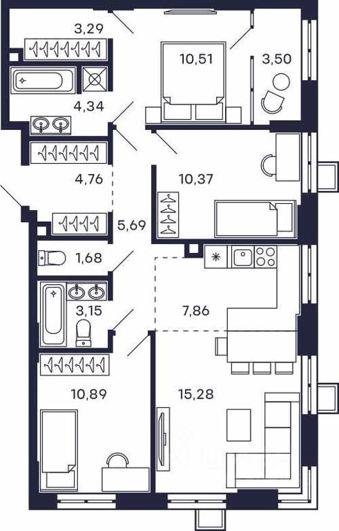 2-BD Apartment Sale, 81.32 sq. m. at Tetris, Zheleznodorozhny pereulok, Krasnogorsk, Moscow Region, Russia #2 2-BD Apartment Sale, 81.32 sq. m. at Tetris, Zheleznodorozhny pereulok, Krasnogorsk, Moscow Region, Russia #2