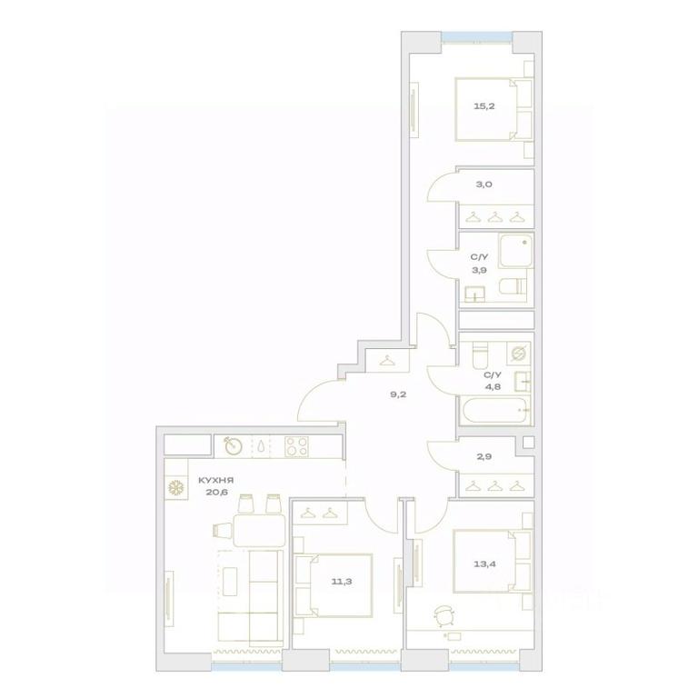 3-BD Apartment Sale, 84.3 sq. m. at Detali, zhiloy kompleks Detali, Maryino Settlement, Filimonkovskoye Municipal Formation, Moscow, Russia #1 3-BD Apartment Sale, 84.3 sq. m. at Detali, zhiloy kompleks Detali, Maryino Settlement, Filimonkovskoye Municipal Formation, Moscow, Russia #1