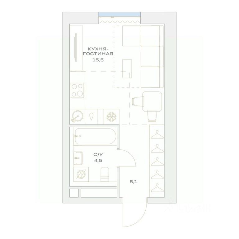 Apartment Sale, 25.1平方米 at Detali, zhiloy kompleks Detali, Maryino Settlement, Filimonkovskoye Municipal Formation, Moscow, Russia #1 Apartment Sale, 25.1平方米 at Detali, zhiloy kompleks Detali, Maryino Settlement, Filimonkovskoye Municipal Formation, Moscow, Russia #1