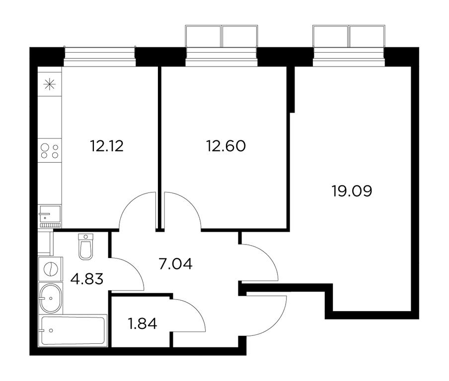 2-BD Apartment Sale, 57.52 sq. m. at Novoe Pushkino, mikrorayon Novoye Pushkino, Pushkino, Moscow Region, Russia #1 2-BD Apartment Sale, 57.52 sq. m. at Novoe Pushkino, mikrorayon Novoye Pushkino, Pushkino, Moscow Region, Russia #1