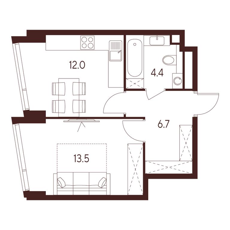 1-BD Apartment Sale, 36.6平方米 at INDY TOWERS (Indi Tauerz), Kuusinen Street, Moscow, Russia #1 1-BD Apartment Sale, 36.6平方米 at INDY TOWERS (Indi Tauerz), Kuusinen Street, Moscow, Russia #1