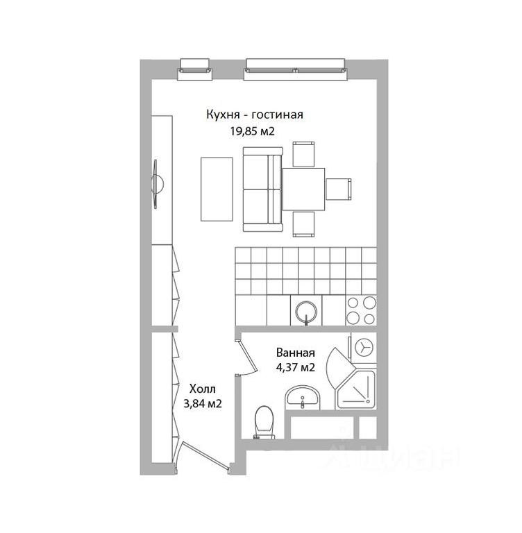 Apartment Sale, 28.1平方米 at po ul. Sukromka, Sukromka Street, Mytischi, Moscow Region, Russia #1