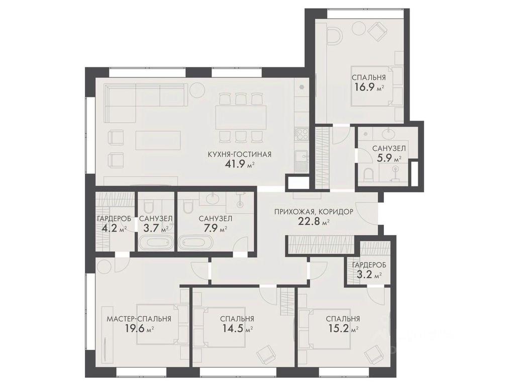 3-BD Apartment Sale, 156.6 sq. m. at Vnukovo Country Club (Vnukovo Kantri Klab), Lugovaya ulitsa, derevnya Rogozinino, Pervomayskoye Settlement, Moscow, Russia #1
