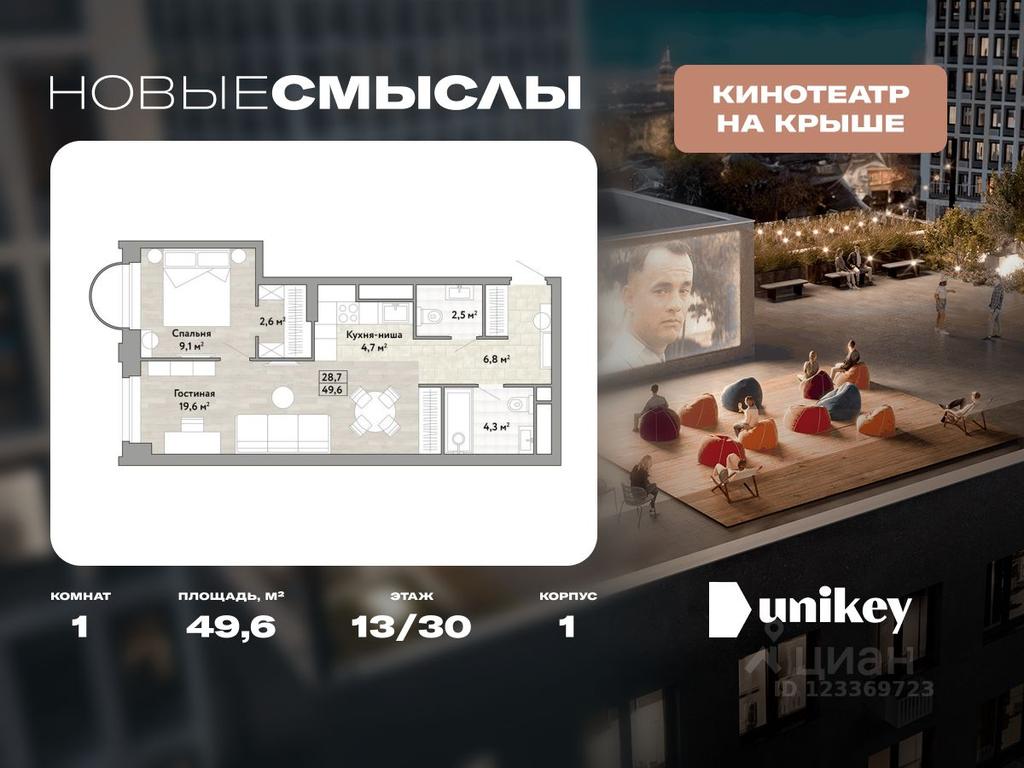 Apartment Sale, 49.6 sq. m. at Novye Smysly, ulitsa Aleksandry Monakhovoy, Settlement of Kommunarka, Novomoskovskiy Administrative Okrug, Moscow, Russia #1