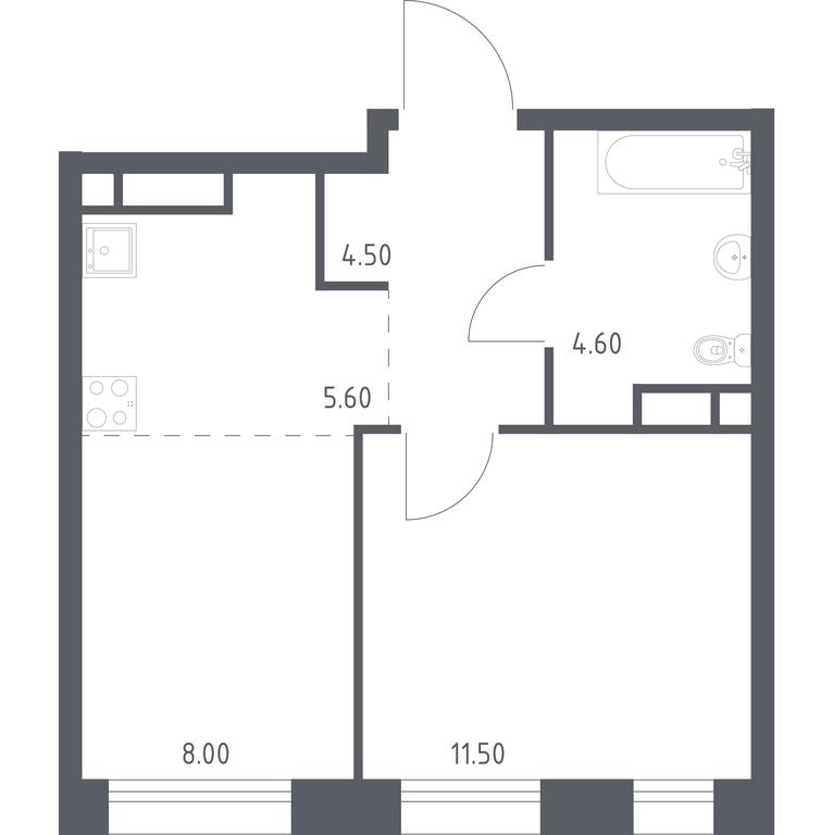 Apartment Sale, 34.2平方米 at Kvartal na Vode, Shosseynaya Street, 90с42, Moscow, Russia #1 Apartment Sale, 34.2平方米 at Kvartal na Vode, Shosseynaya Street, 90с42, Moscow, Russia #1