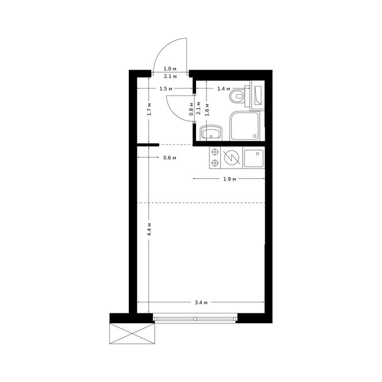 Apartment Sale, 20.1 sq. m. at Bolshaya Akademicheskaya 85, 3rd Nizhnelikhoborsky Drive, 1с16, Moscow, Russia #1