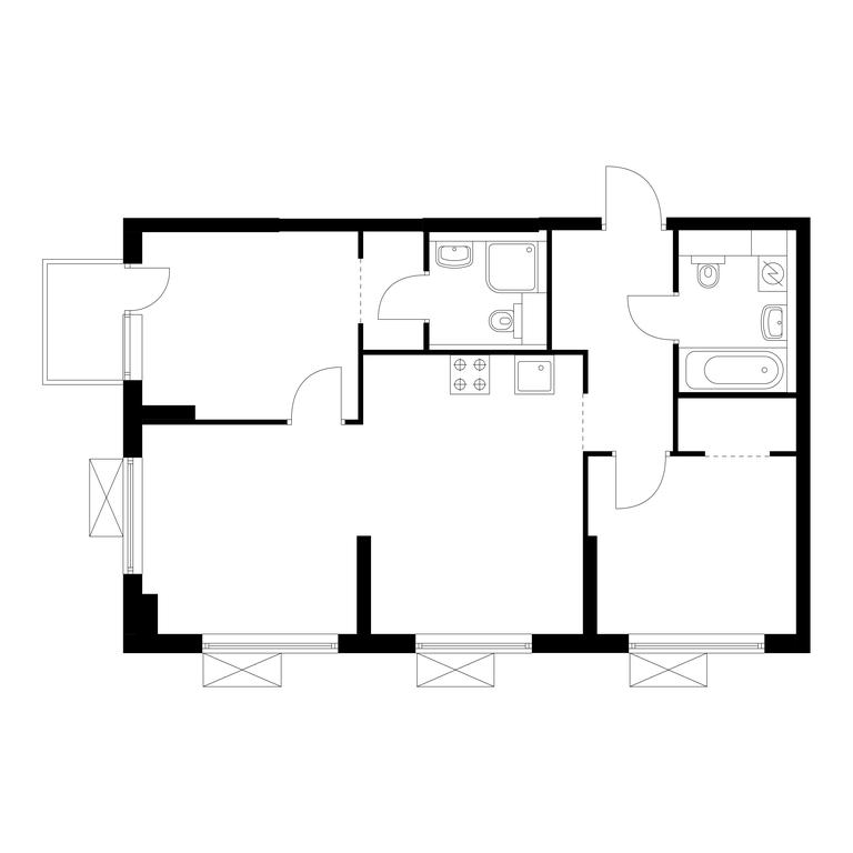 2-BD Apartment Sale, 60.7 sq. m. at Bolshaya Akademicheskaya 85, 3rd Nizhnelikhoborsky Drive, 1с16, Moscow, Russia #2