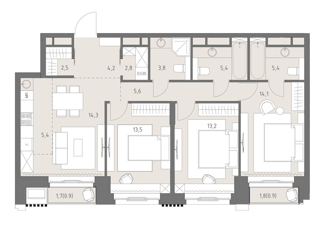 4-BD Apartment Sale, 92 sq. m. at Rodina Park, Vereyskaya Street, 12, Moscow, Russia #1 4-BD Apartment Sale, 92 sq. m. at Rodina Park, Vereyskaya Street, 12, Moscow, Russia #1