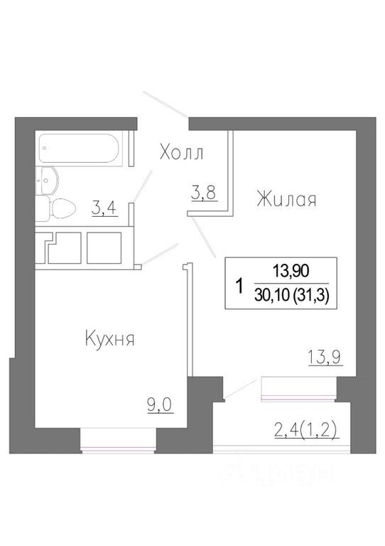 Apartment Sale, 31.9 sq. m. at Novoe Zamitino, Sadovaya ulitsa, derevnya Saburovo, Krasnogorsk Urban District, Moscow Region, Russia #1