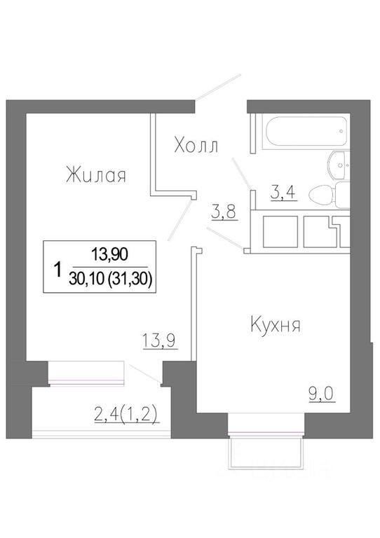 Apartment Sale, 31.9 sq. m. at Novoe Zamitino, Sadovaya ulitsa, derevnya Saburovo, Krasnogorsk Urban District, Moscow Region, Russia #1