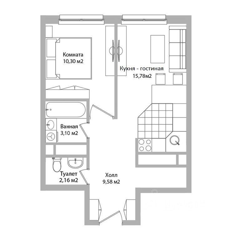 1-BD Apartment Sale, 40.9平方米 at po ul. Sukromka, Sukromka Street, Mytischi, Moscow Region, Russia #1 1-BD Apartment Sale, 40.9平方米 at po ul. Sukromka, Sukromka Street, Mytischi, Moscow Region, Russia #1
