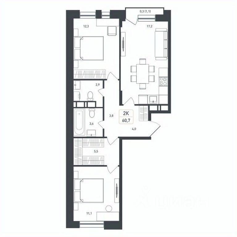 1-BD Apartment Sale, 60.7 sq. m. at Novaya Shcherbinka, Borisovka Village, Podolsk City District, Moscow Region, Russia #1 1-BD Apartment Sale, 60.7 sq. m. at Novaya Shcherbinka, Borisovka Village, Podolsk City District, Moscow Region, Russia #1