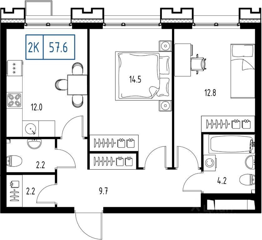 1-BD Apartment Sale, 57.6平方米 at Skolkovo ONE, Zarechnaya ulitsa, rabochiy posyolok Zarechye, Odintsovskiy Urban District, Moscow Region, Russia #1 1-BD Apartment Sale, 57.6平方米 at Skolkovo ONE, Zarechnaya ulitsa, rabochiy posyolok Zarechye, Odintsovskiy Urban District, Moscow Region, Russia #1