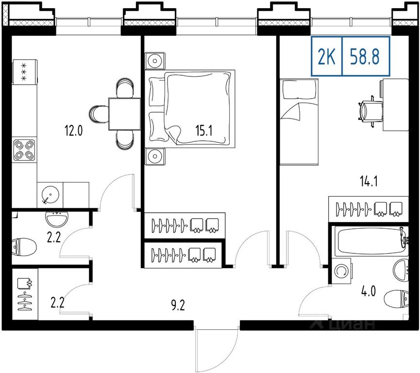 1-BD Apartment Sale, 58.8平方米 at Skolkovo ONE, Zarechnaya ulitsa, rabochiy posyolok Zarechye, Odintsovskiy Urban District, Moscow Region, Russia #1 1-BD Apartment Sale, 58.8平方米 at Skolkovo ONE, Zarechnaya ulitsa, rabochiy posyolok Zarechye, Odintsovskiy Urban District, Moscow Region, Russia #1