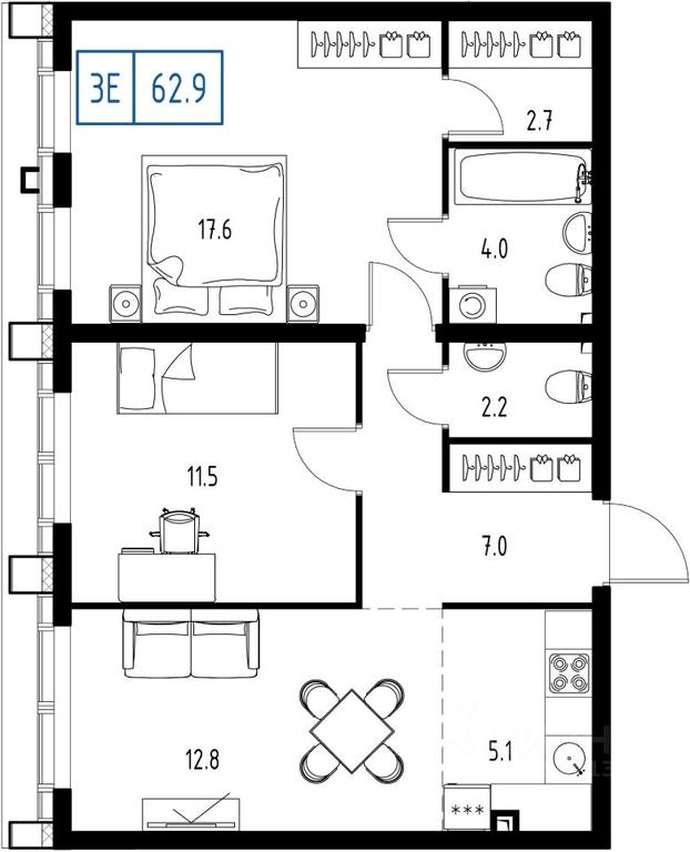 1-BD Apartment Sale, 62.9平方米 at Skolkovo ONE, Zarechnaya ulitsa, rabochiy posyolok Zarechye, Odintsovskiy Urban District, Moscow Region, Russia #1 1-BD Apartment Sale, 62.9平方米 at Skolkovo ONE, Zarechnaya ulitsa, rabochiy posyolok Zarechye, Odintsovskiy Urban District, Moscow Region, Russia #1