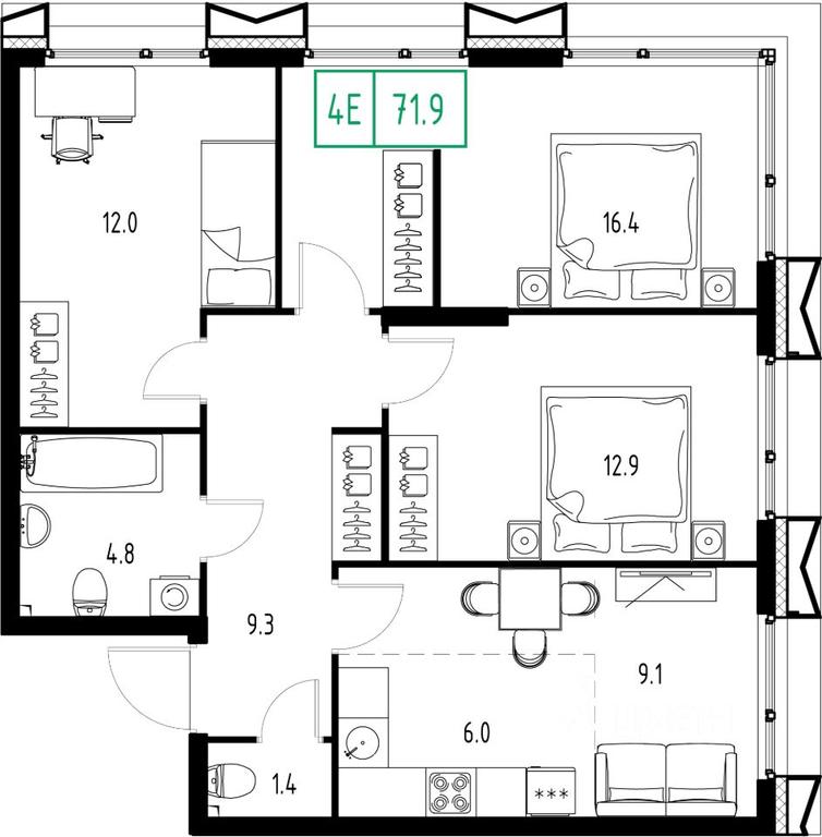 3-BD Apartment Sale, 71.9 sq. m. at Skolkovo ONE, Zarechnaya ulitsa, rabochiy posyolok Zarechye, Odintsovskiy Urban District, Moscow Region, Russia #1 3-BD Apartment Sale, 71.9 sq. m. at Skolkovo ONE, Zarechnaya ulitsa, rabochiy posyolok Zarechye, Odintsovskiy Urban District, Moscow Region, Russia #1