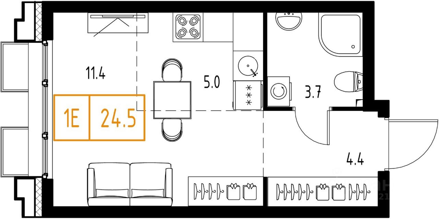 Apartment Sale, 24.5平方米 at Skolkovo ONE, Zarechnaya ulitsa, rabochiy posyolok Zarechye, Odintsovskiy Urban District, Moscow Region, Russia #1 Apartment Sale, 24.5平方米 at Skolkovo ONE, Zarechnaya ulitsa, rabochiy posyolok Zarechye, Odintsovskiy Urban District, Moscow Region, Russia #1