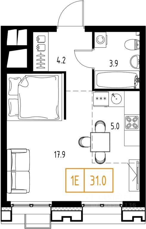 Apartment Sale, 31平方米 at Skolkovo ONE, Zarechnaya ulitsa, rabochiy posyolok Zarechye, Odintsovskiy Urban District, Moscow Region, Russia #1 Apartment Sale, 31平方米 at Skolkovo ONE, Zarechnaya ulitsa, rabochiy posyolok Zarechye, Odintsovskiy Urban District, Moscow Region, Russia #1