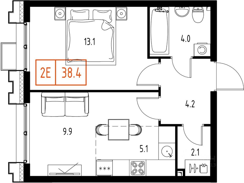 Apartment Sale, 38.4平方米 at Skolkovo ONE, Zarechnaya ulitsa, rabochiy posyolok Zarechye, Odintsovskiy Urban District, Moscow Region, Russia #1 Apartment Sale, 38.4平方米 at Skolkovo ONE, Zarechnaya ulitsa, rabochiy posyolok Zarechye, Odintsovskiy Urban District, Moscow Region, Russia #1