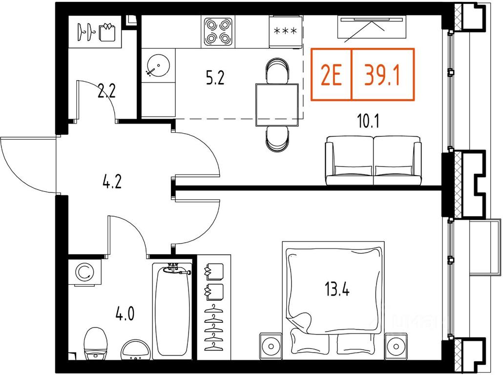 Apartment Sale, 39.1 sq. m. at Skolkovo ONE, Zarechnaya ulitsa, rabochiy posyolok Zarechye, Odintsovskiy Urban District, Moscow Region, Russia #1 Apartment Sale, 39.1 sq. m. at Skolkovo ONE, Zarechnaya ulitsa, rabochiy posyolok Zarechye, Odintsovskiy Urban District, Moscow Region, Russia #1