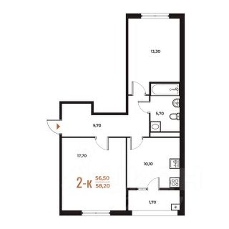 1-BD Apartment Sale, 58.2平方米 at Novoe Letovo, Zimyonkovskaya ulitsa, Sosenskoye Settlement, Moscow, Russia #1 1-BD Apartment Sale, 58.2平方米 at Novoe Letovo, Zimyonkovskaya ulitsa, Sosenskoye Settlement, Moscow, Russia #1