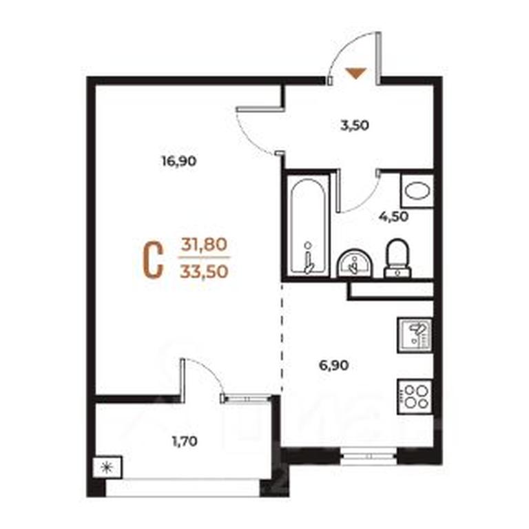 Apartment Sale, 33.5 sq. m. at Novoe Letovo, Zimyonkovskaya ulitsa, Sosenskoye Settlement, Moscow, Russia #1 Apartment Sale, 33.5 sq. m. at Novoe Letovo, Zimyonkovskaya ulitsa, Sosenskoye Settlement, Moscow, Russia #1