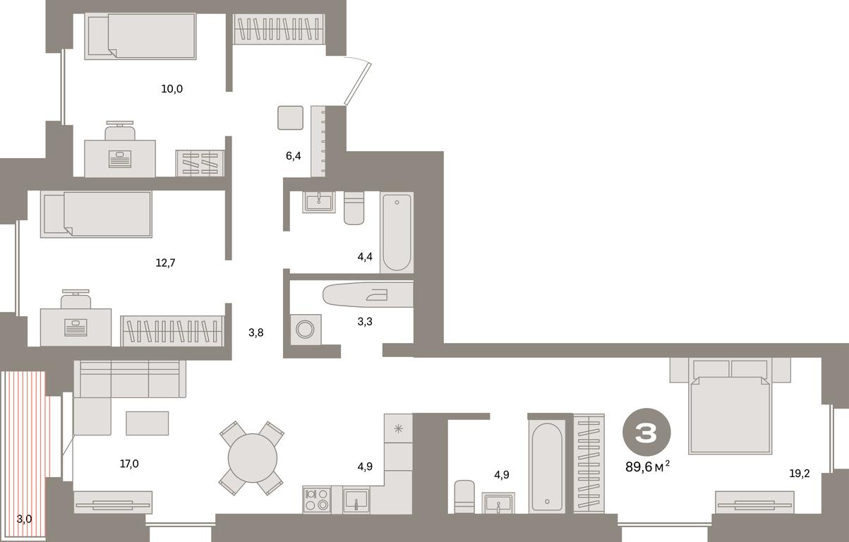 3-BD Apartment Sale, 89.6 sq. m. at Kvartal Metronom, Tagilskaya Street, Moscow, Russia #1 3-BD Apartment Sale, 89.6 sq. m. at Kvartal Metronom, Tagilskaya Street, Moscow, Russia #1