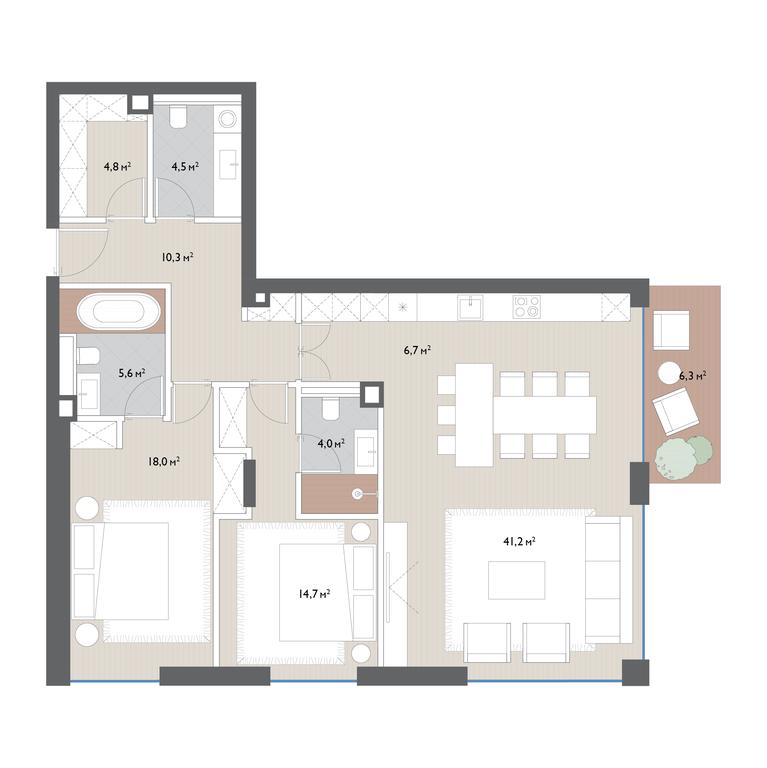 Продажа 2-комн. квартиры, 116 м² в ЖК «Вишневый сад», Мосфильмовская улица, 1А, Москва, Россия #1