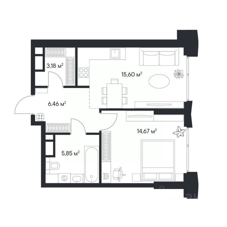 Apartment Sale, 45.76 sq. m. at 1-y Nagatinskiy, Nagatinskaya Street, Moscow, Russia #1