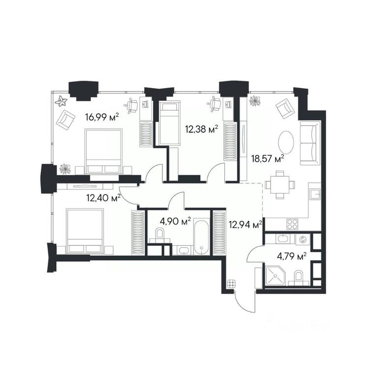 2-BD Apartment Sale, 82.97 sq. m. at 1-y Nagatinskiy, Nagatinskaya Street, Moscow, Russia #1 2-BD Apartment Sale, 82.97 sq. m. at 1-y Nagatinskiy, Nagatinskaya Street, Moscow, Russia #1