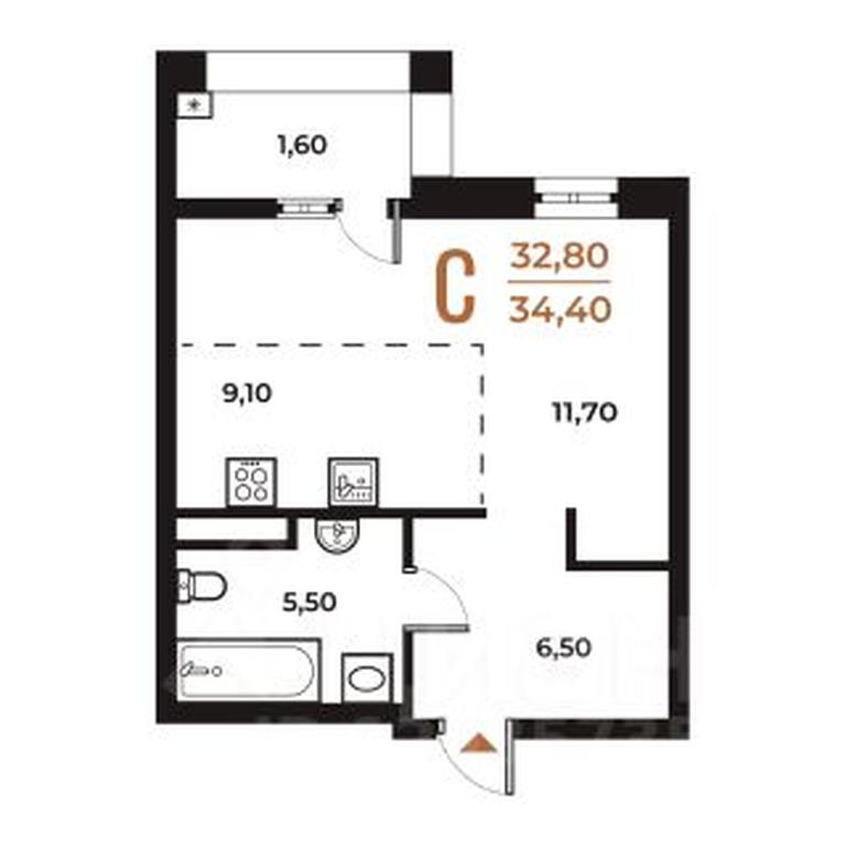 Apartment Sale, 34.4 sq. m. at Novoe Letovo, Zimyonkovskaya ulitsa, Sosenskoye Settlement, Moscow, Russia #1 Apartment Sale, 34.4 sq. m. at Novoe Letovo, Zimyonkovskaya ulitsa, Sosenskoye Settlement, Moscow, Russia #1