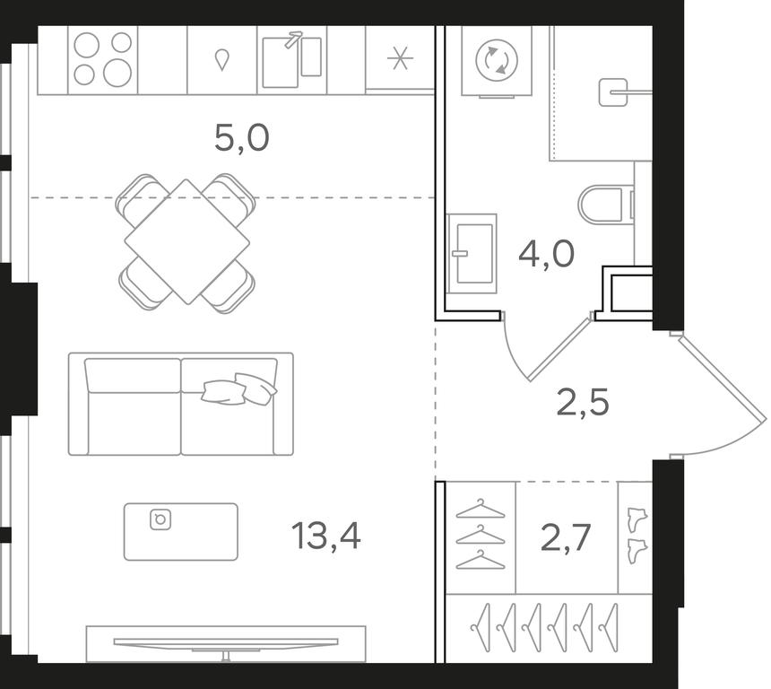 Apartment Sale, 27.6 sq. m. at Mangazeja v Bogorodskom, Ivanteyevskaya Street, 25к1, Moscow, Russia #1