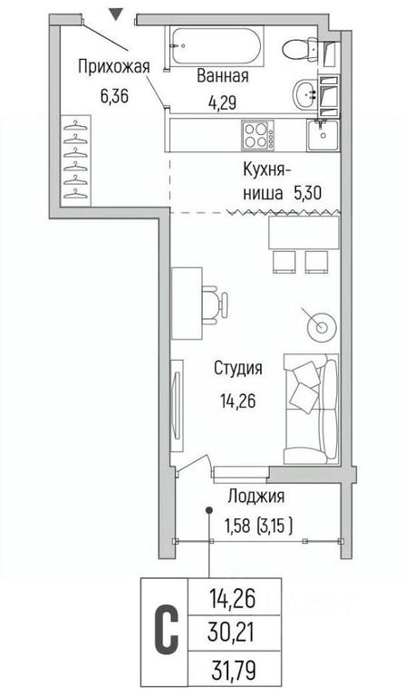 Apartment Sale, 31.79 sq. m. at Бузланово, Krasnogorsk Urban District, Moscow Region, Russia #1 Apartment Sale, 31.79 sq. m. at Бузланово, Krasnogorsk Urban District, Moscow Region, Russia #1