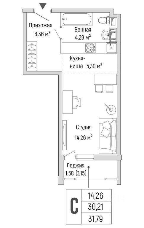 Apartment Sale, 31.79平方米 at Бузланово, Krasnogorsk Urban District, Moscow Region, Russia #1 Apartment Sale, 31.79平方米 at Бузланово, Krasnogorsk Urban District, Moscow Region, Russia #1