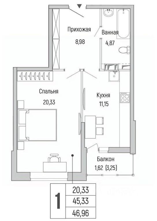Apartment Sale, 46.96平方米 at Бузланово, Krasnogorsk Urban District, Moscow Region, Russia #1 Apartment Sale, 46.96平方米 at Бузланово, Krasnogorsk Urban District, Moscow Region, Russia #1