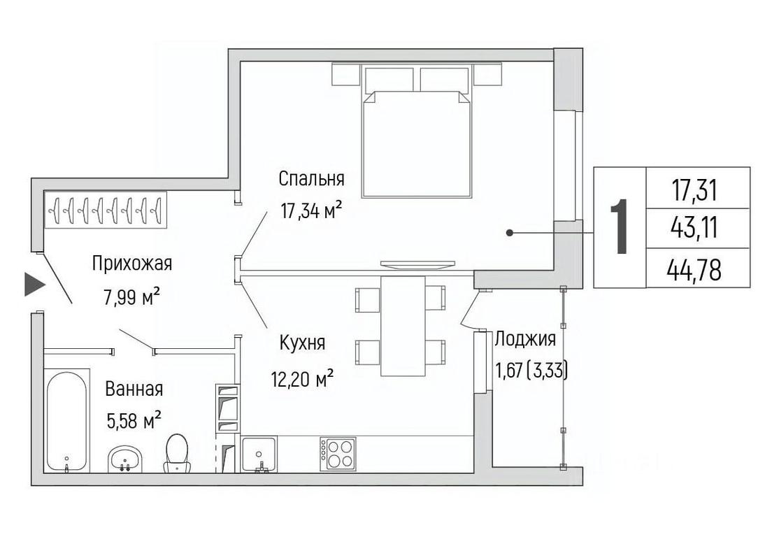 Apartment Sale, 44.78平方米 at Бузланово, Krasnogorsk Urban District, Moscow Region, Russia #1 Apartment Sale, 44.78平方米 at Бузланово, Krasnogorsk Urban District, Moscow Region, Russia #1