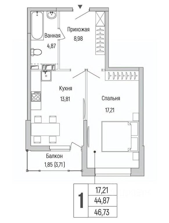 Apartment Sale, 46.73平方米 at Бузланово, Krasnogorsk Urban District, Moscow Region, Russia #1 Apartment Sale, 46.73平方米 at Бузланово, Krasnogorsk Urban District, Moscow Region, Russia #1