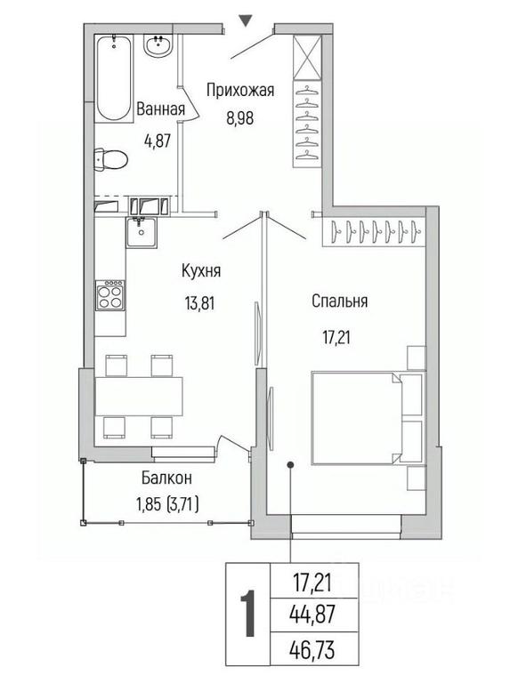 Apartment Sale, 46.73平方米 at Бузланово, Krasnogorsk Urban District, Moscow Region, Russia #1 Apartment Sale, 46.73平方米 at Бузланово, Krasnogorsk Urban District, Moscow Region, Russia #1