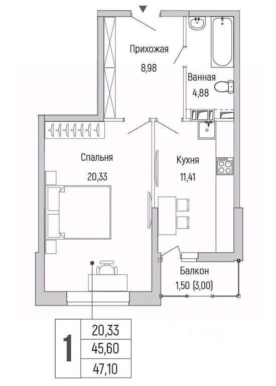 Apartment Sale, 47.1平方米 at Бузланово, Krasnogorsk Urban District, Moscow Region, Russia #1 Apartment Sale, 47.1平方米 at Бузланово, Krasnogorsk Urban District, Moscow Region, Russia #1