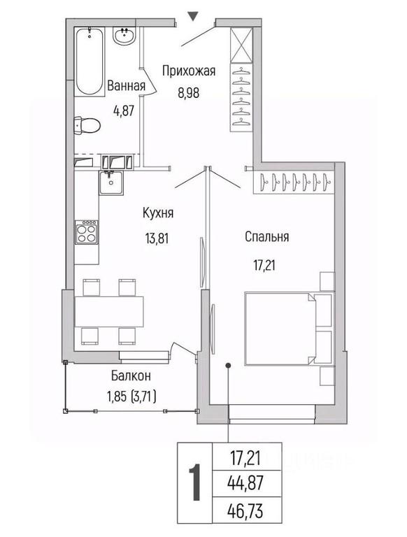 Apartment Sale, 46.73 sq. m. at Бузланово, Krasnogorsk Urban District, Moscow Region, Russia #1 Apartment Sale, 46.73 sq. m. at Бузланово, Krasnogorsk Urban District, Moscow Region, Russia #1